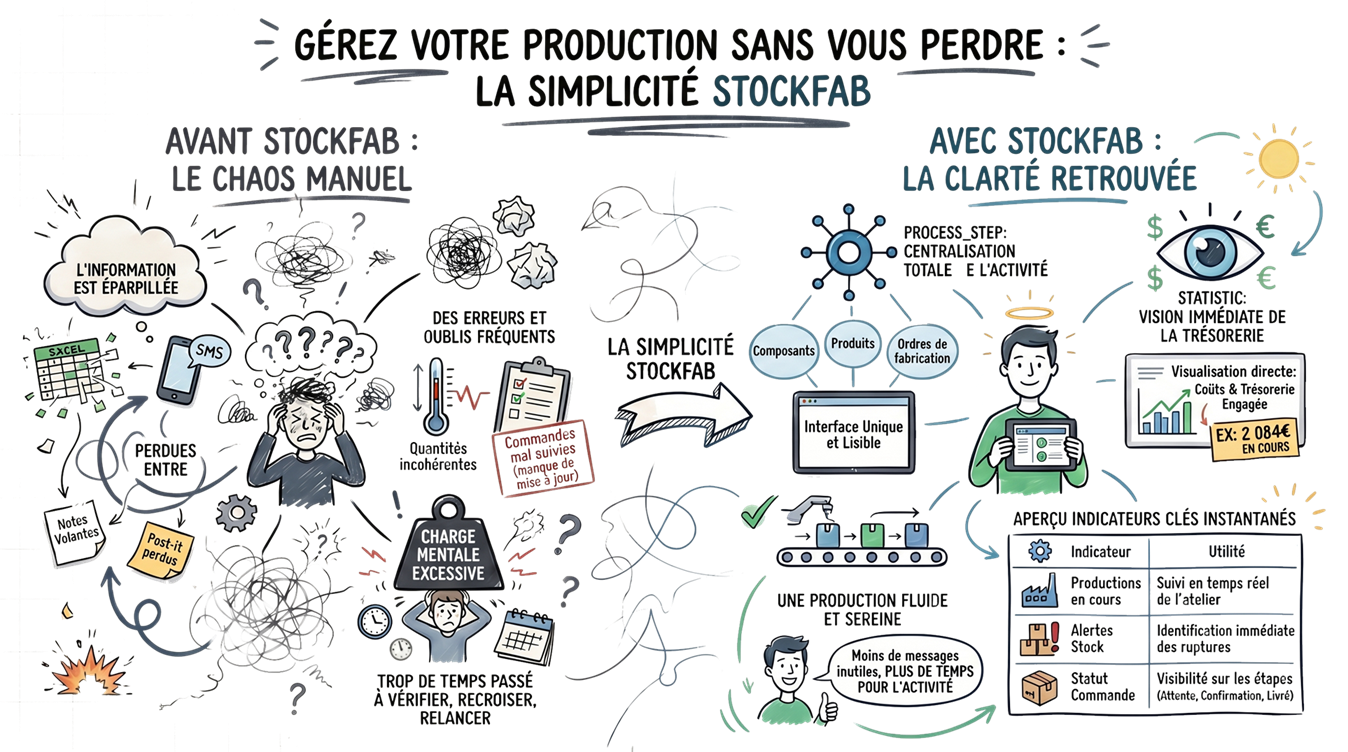 Infographie Stockfab : comparaison avant et après